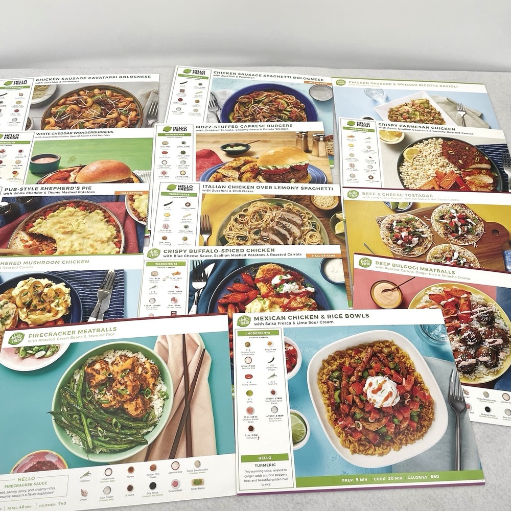 Lot Of 10 Hello Fresh Recipe Cards - No Duplicates